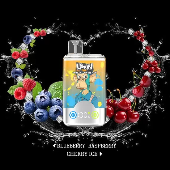 Uwin Crystal Twins 40000 Puffs - Blueberry Raspberry / Cherry Ice
