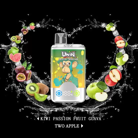 Uwin Crystal Twins 40000 Puffs - Kiwi Passion Fruit Guava / Two Apple