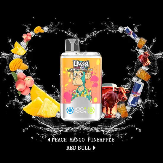 Uwin Crystal Twins 40000 Puffs - Peach Mango Pineapple / Red Bull