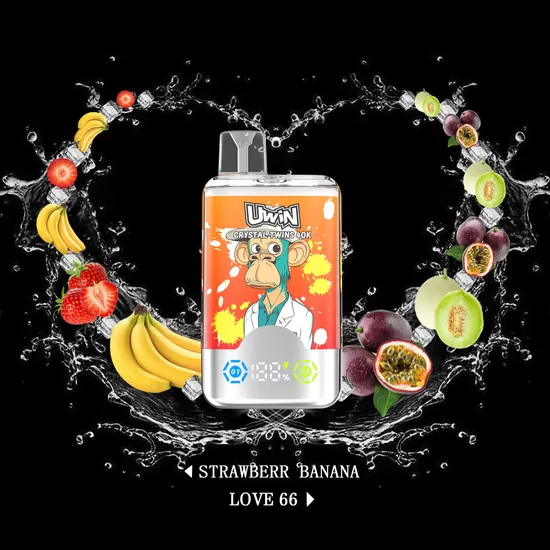 Uwin Crystal Twins 40000 Puffs - Strawberry Banana / Love 66